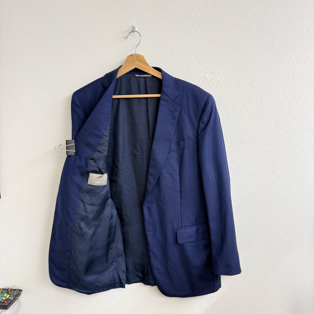 Canali medium Dark Blue tone on tone Pinstripe Blazer 42R